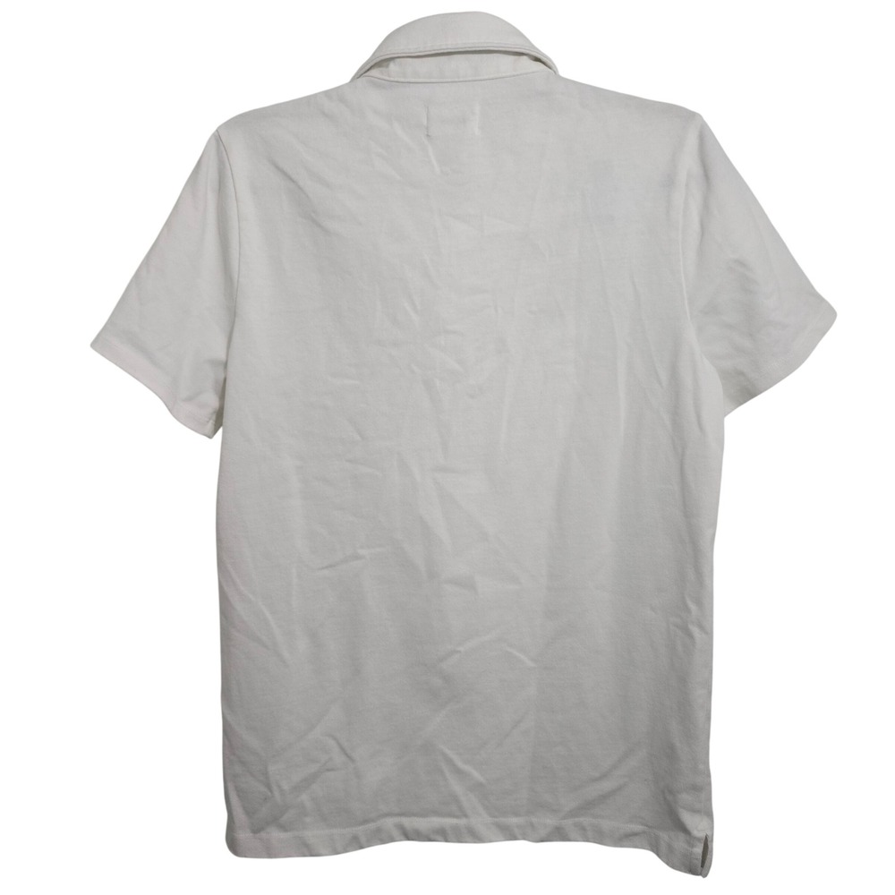 Taylor Stitch Mens White Recycled Cotton Blend Short Sleeve Polo Shirt Size 40 M - Picture 4 of 8